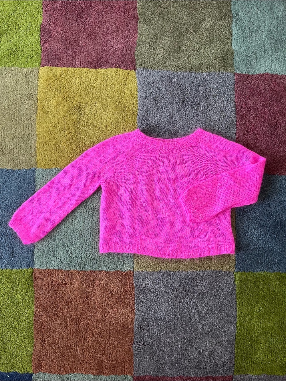 Kids Bright Pink Crewneck Sweater